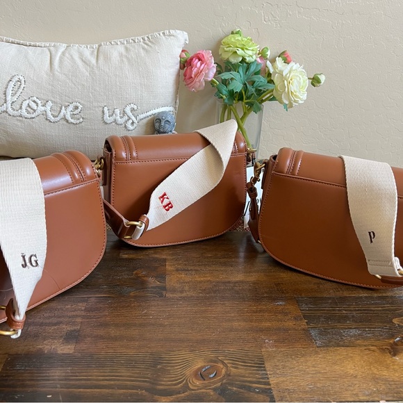 ZARA Flap Custom Letters JG/KB/P Convertible Brown Shoulder/Crossbody Bag - Picture 8 of 13